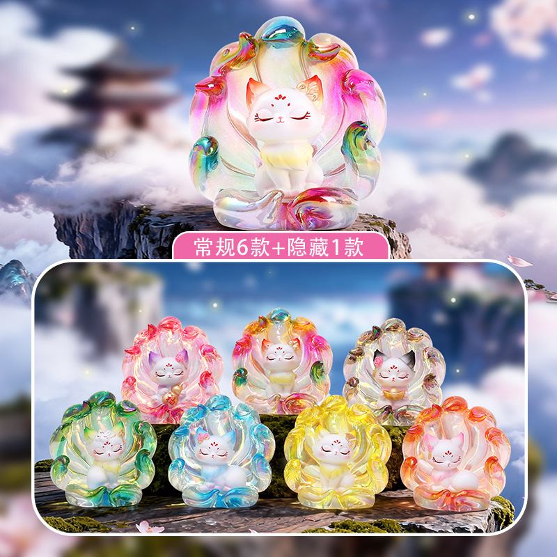 Desk Setup Lamp - Negenstaartvossen Desktop Ornament Nachtlampje Chinese Stijl