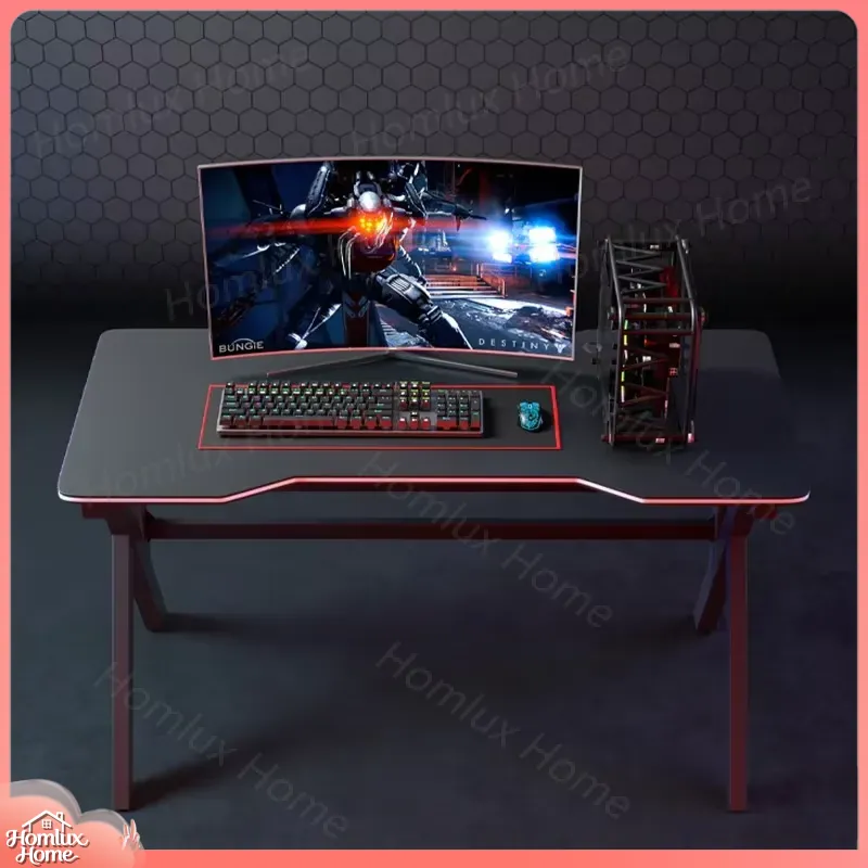 Desk Setup L Shaped - K-vormig verstelbaar gaming bureau met LED
