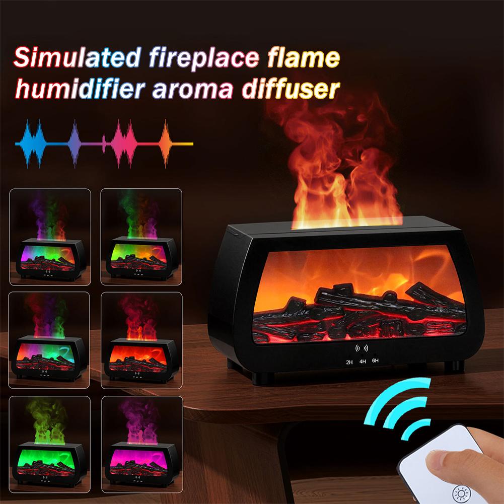 Desk Setup Lamp - Automatische aromadiffuser met vlammeffect, essentiële oliën,
