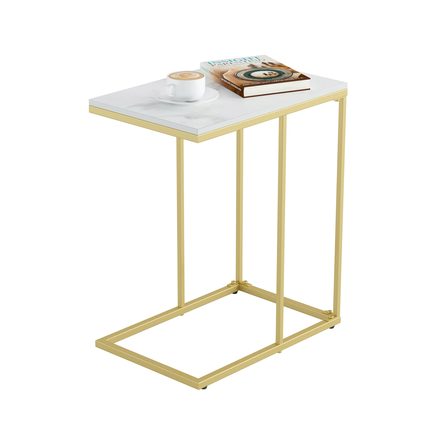 Marmeren bijzettafel, C-vormig - Desk Setup Minimalist recensie en prijs