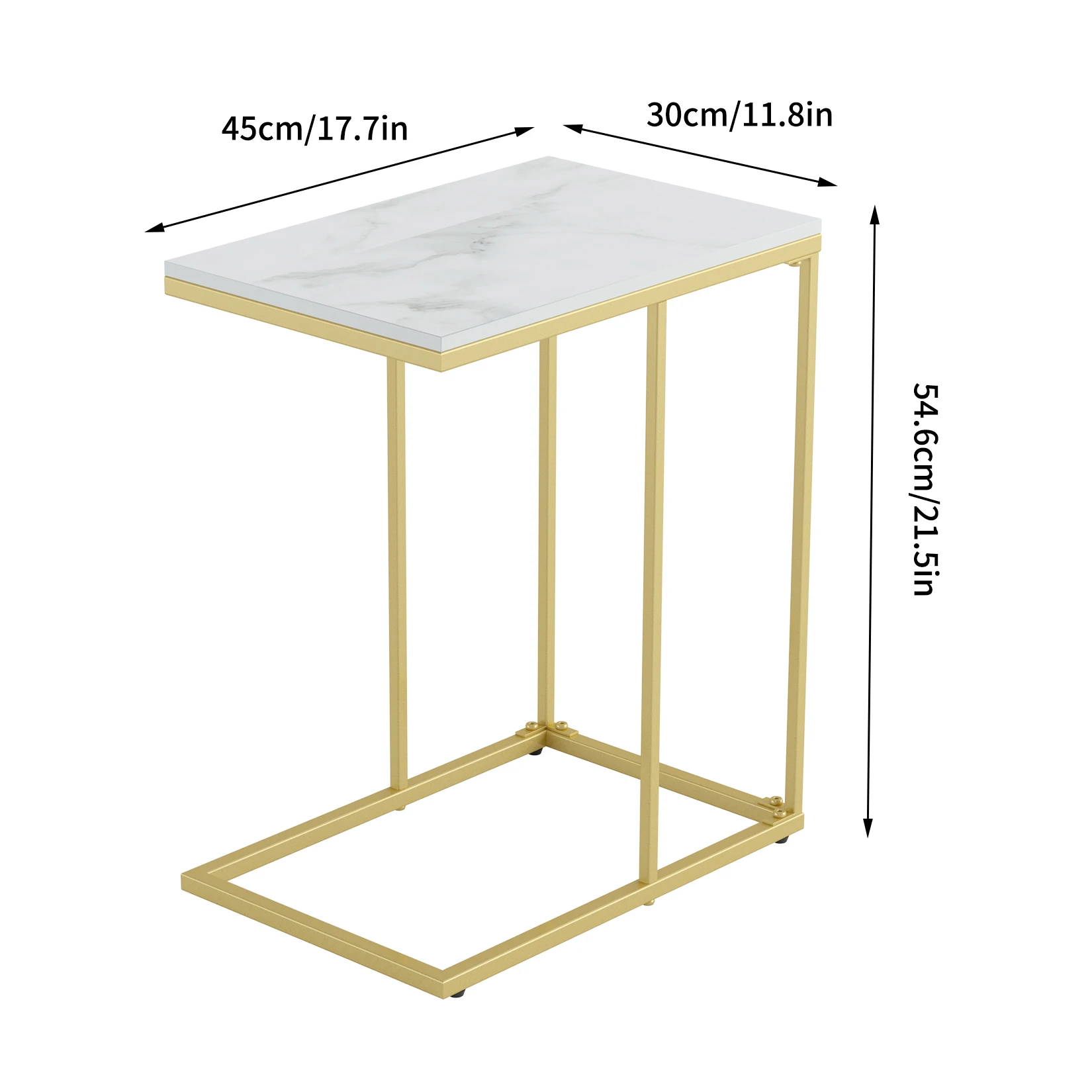 Marmeren bijzettafel, C-vormig - Desk Setup Minimalist recensie en prijs